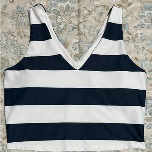 Z Supply Navy Blue and White Striped Top